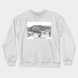 Drawing of Camp Nou Stadium @ Barcelona FC Crewneck Sweatshirt